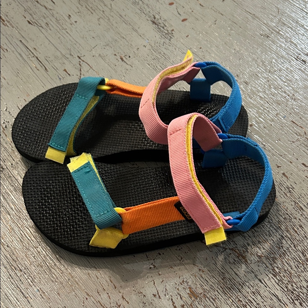 Teva Kids Sandals with Pink, Blue, and Yellow Straps